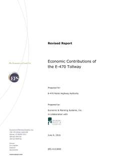 Economic Contributions of the E-470 Tollway