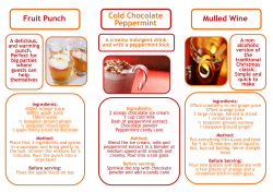 Fruit Punch Cold Chocolate Peppermint Mulled Wine