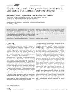 Preparation and application of microparticles prepared via the