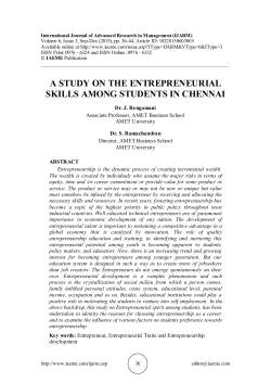 a study on the entrepreneurial skills among students in