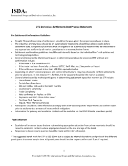 OTC Derivative Settlements Best Practices