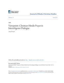 Christian-Hindu Prayer in Interreligoius Dialogue