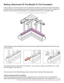 Bolting: Attachment Of The Mudsill To The