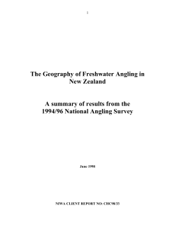 The Geography of Freshwater Angling in New Zealand A summary
