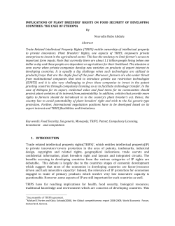 IMPLICATIONS OF PLANT BREEDERS` RIGHTS ON FOOD