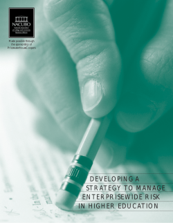 developing a strategy to manage enterprisewide risk in higher