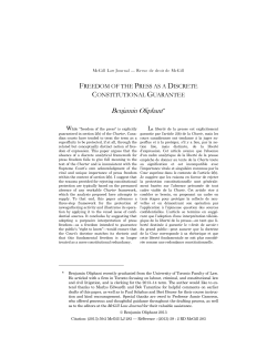 Freedom of the Press as a Discrete