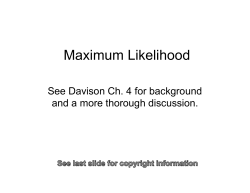 Likelihood Part One - Department of Statistical Sciences