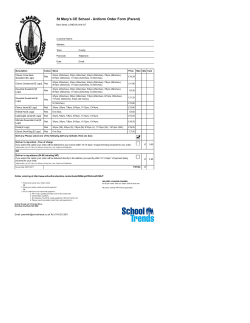 St Mary`s CE School - Uniform Order Form (Parent)