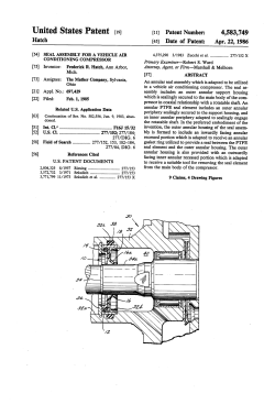 Seal assembly for a vehicle air conditioning compressor
