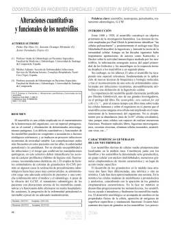 Alteraciones cuantitativas y funcionales de los neutr&oacute;filos