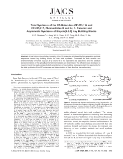 Total Synthesis of the CP-Molecules (CP-263114 and CP