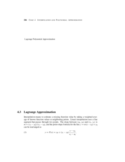 4.3 Lagrange Approximation - Full
