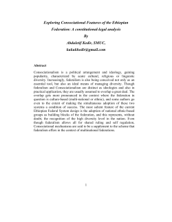 Exploring Consociational Features of the Ethiopian Federation: A