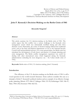 John F. Kennedy`s Decision-Making on the Berlin Crisis of 1961