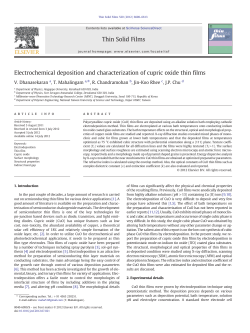 Electrochemical deposition and characterization of cupric oxide thin