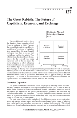 The Future of Capitalism, Economy, and Exchange