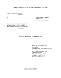 Example of Petition for Writ of Prohibition