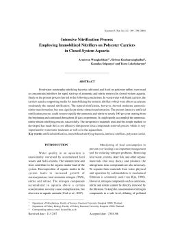 Intensive Nitrification Process Employing Immobilized