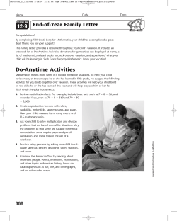 end-of-year Family Letter