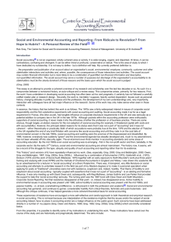 From Ridicule to Revolution? From Hope to Hubris?