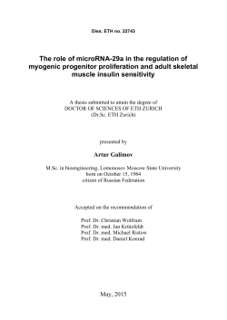 The role of microRNA-29a in the regulation of myogenic progenitor
