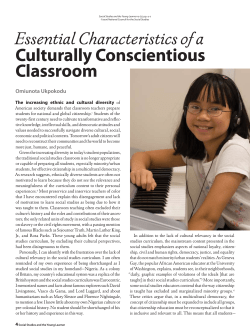 Essential Characteristics of a Culturally Conscientious Classroom
