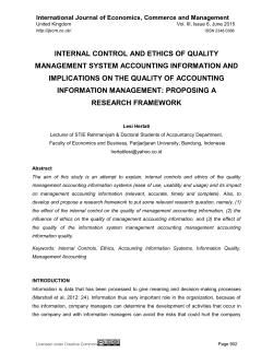 internal control and ethics of quality management system accounting