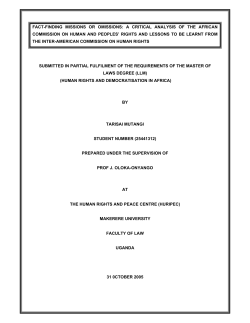 fact-finding missions or omissions: a critical analysis of the african