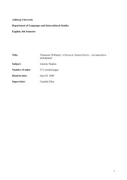 Tennessee Williams` A Streetcar Named Desire