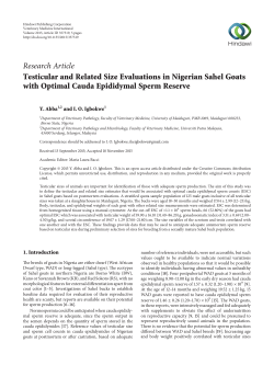 Testicular and Related Size Evaluations in Nigerian Sahel Goats