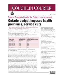 Ontario budget imposes health premiums, service cuts