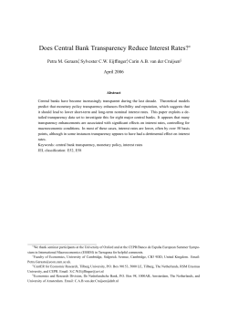 Does Central Bank Transparency Reduce Interest Rates?