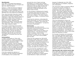 Abortifacients Until 1965 it was agreed that pregnancy began at