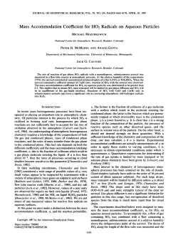 Mass Accommodation Coefficient for HO2</sub