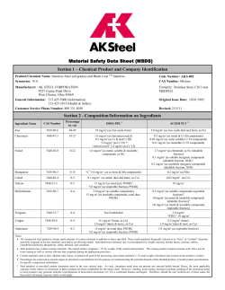 AK Steel MSDS - Slice of Stainless