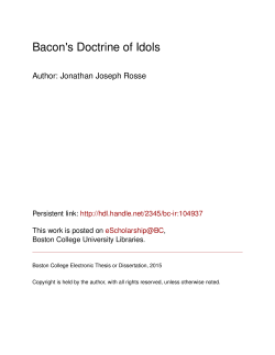 Bacon`s Doctrine of Idols