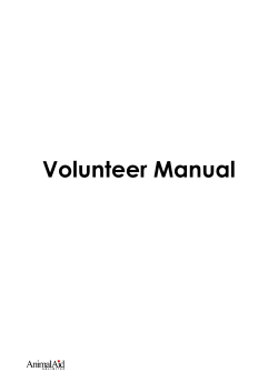 Volunteer Manual - Animal Aid Unlimited
