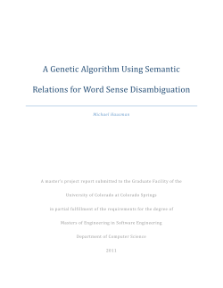 A Genetic Algorithm Using Semantic Relations for Word Sense