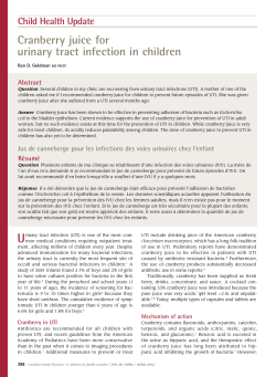 Cranberry juice for urinary tract infection in children