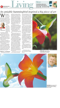 An amiable hummingbird inspired a big piece of art