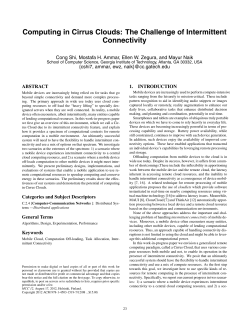 MCC`12 ~ Computing in Cirrus Clouds: The Challenge of Intermittent