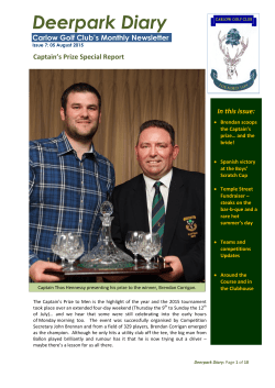Deerpark Diary - Carlow Golf Club