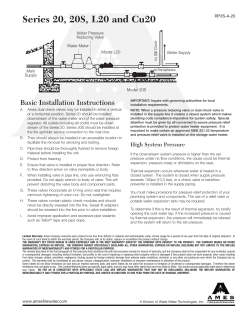 Installation Instructions - Watts Water Technologies