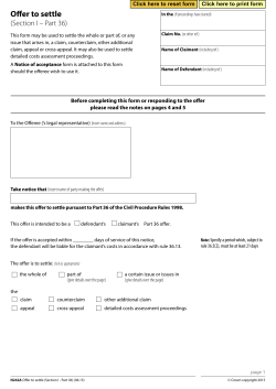 N242A - Offer to settle (Section I - Part 36)