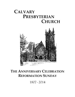 Order of Worship of God - Calvary Presbyterian Church