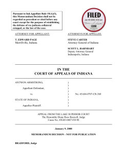 Antwon Armstrong v. State of Indiana