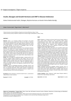 Insulin, Glucagon and Growth Hormone and CIMT in Glucose