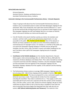 Automatic indexing of newspaper clippings