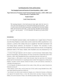 Last Dying Speeches, Trials, and Executions - Research